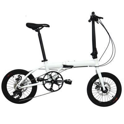 China Aluminum Alloy Folding Bicycle 16 Inch 8 Speed ​​Male And Female Student Variable Disc Brake Bicycle for sale