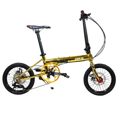 China 2021 new mini street 16 inch city bicycle gold plated aluminum alloy frame road bicycle foldable bicycle for sale