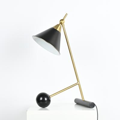 China New Contemporary Office Table Lamp Chrome Marble Concise Table Lamp for sale