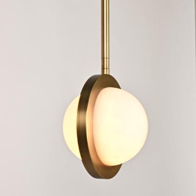 China New Pendant Downlights Designs Led Lamp Chandelier Chain Round Alabaster Planet Pendant for sale