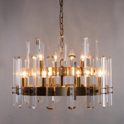 China Contemporary Antique Brass Clear Crystal Chandelier Pendant Lights For Home Lighting Decoration for sale