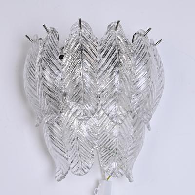 China New Design Contemporary Glass Wall Lamp Hotel Decorations Leaves Wall Lamp for sale