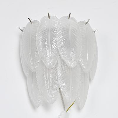 China Modern Antique Modern Wall Light Feather Sconce Nordic Indoor Glass Brass Wall Lamp for sale