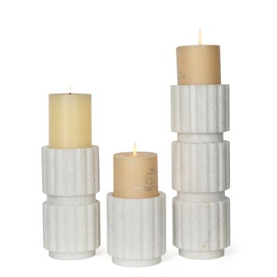 China Empty Crystal Candle Holder White Glass Marble Gear Decoration Gear Candle Jars for sale