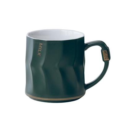 China Tazas Matte Gray Blue Black White Designed Mug 13oz Nordic Ceramic Coffee Mug Viable Wholesale for sale