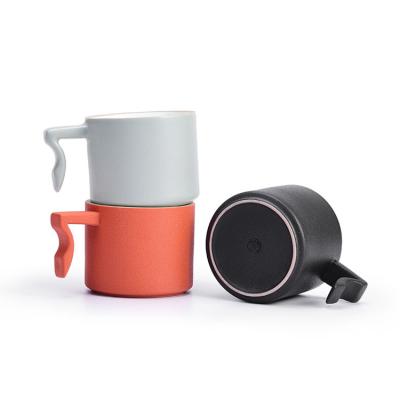 China Wholesale Viable 4oz Classy And Love Mini Cafe Mug Red Orange Cute Black Ceramic Espresso Coffee Cup for sale