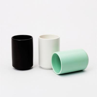 China Viable Wholesale Minimalist 8oz Round Matte White Black Green Ceramic Nordic Water Tea Coffee Mugs for sale