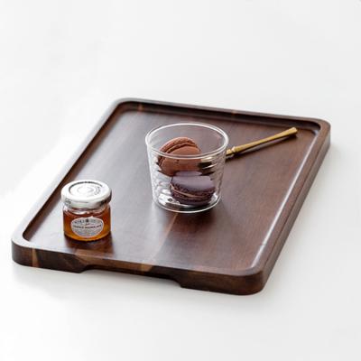 China Wholesale Custom Rustic Rustic Food Serving Acacia Dessert Cafe Restaurant Kitchen Wooden Tray for sale