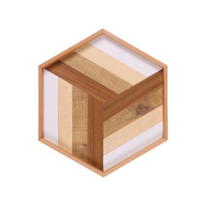 China Wholesale Hexagon Modern Nordic Kitchen Serving Food Home Serving Food Cafe Wooden Table Tray Decor for sale