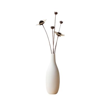 China Wholesale Nordic Modern Rustic Minimalist Matte White Ceramic Flower Vase for Home Decoration for sale