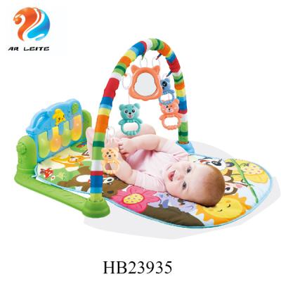 China Eco-friendly Multifunctional Soft Musical Gym Mat Pedal Piano With Hanging Ignition Music Playmat Piano Baby Play Gym Toys for sale