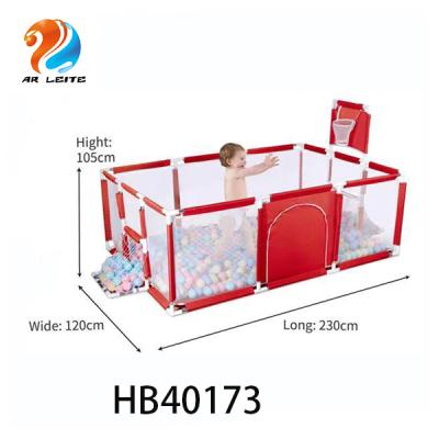 China Eco-friendly Material Indoor Playground Kids Play Yard Children Amusement Zone Baby Safety Fence Playpen For Toddler With L Ball Two Color 15pcs ocean for sale