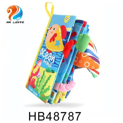 China Washable Sea Animal Study Baby Animal Soft Cloth Material Tails Contrast Cloth Book Set for sale