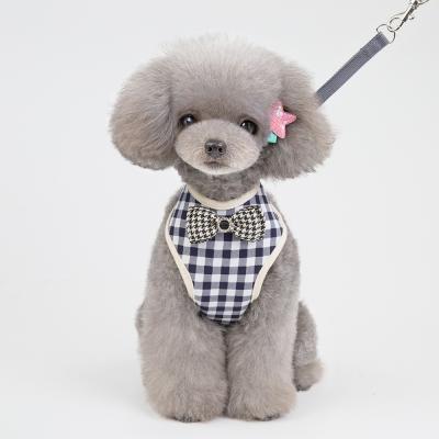 China JXANRY Cute Dog Harness Viable Cat Vest With Comfortable Leash Stylish Pet Harness Plaid Style Looking Harness Collar for sale