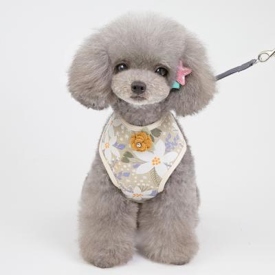 China JXANRY DETACHED Pet Harness Supplies Floral Decorative Cat Vest With Comfortable Leash Korean Style Dog Harness for sale