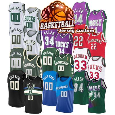 China 2022 New Antibacterial Milwaukee 00 Custom 34 Giannis Antetokounmpo Stitched S-5xl Basketball Jersey for sale