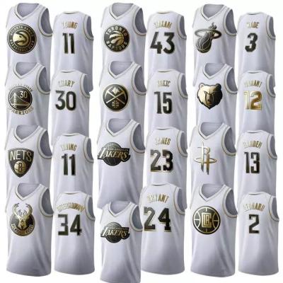 China Antibacterial American Basketball Star Teams Jersey Platinum Edition NBAA High Quality Quilted Tank Tops For Men for sale