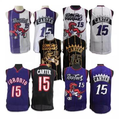 China Retro Toronto Wholesale Antibacterial Raptor 15 Vince Carter Stitched Vintage Throwback Basketball Tank Tops for sale