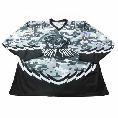 China breathable & Durable Custom Sublimation Mesh Team Name Number Full Digital Camouflage Hockey Jerseys for sale