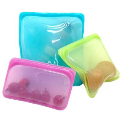 China 500/1000/2000ML BPA Free Viable Reusable Silicone Food Grade 100% Leakproof Food Storage Bag for sale