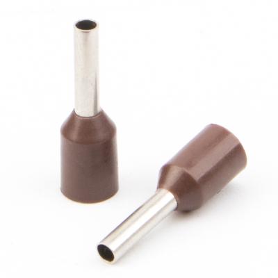 China Wire Crimping VE1508 Brown Terminal Wire Connector Insulated Cable End Tubular Shoelace Ferrule Terminal for sale