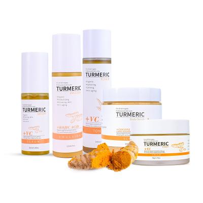 China Face Factory OEM ODM Skin Care Kit Privare Label Korea Whitening Turmeric Anti Aging Skin Care Set for sale