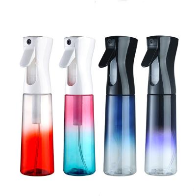 China Cosmetic Water Bottle with Pump, Hair Salon Plastic Continuous Spray Bottle, 200ml 300ml Refillable Fine Mist Empty Trigger Squirt Bottle for sale