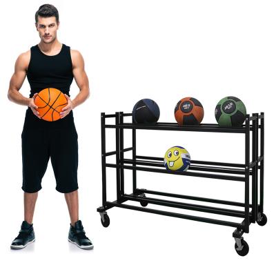 China Sports Basketball Training Equipment Ball Cart Double Row Rack for sale