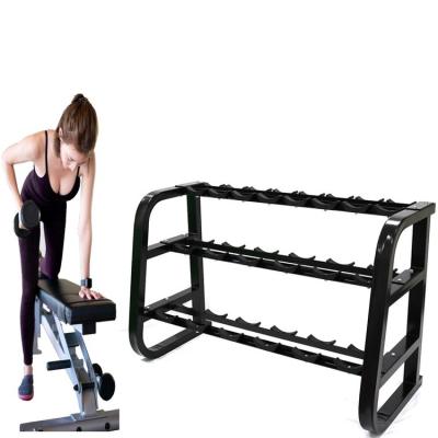 China Modern New Product 3 Row Horizontal Dumbbell Rack for sale