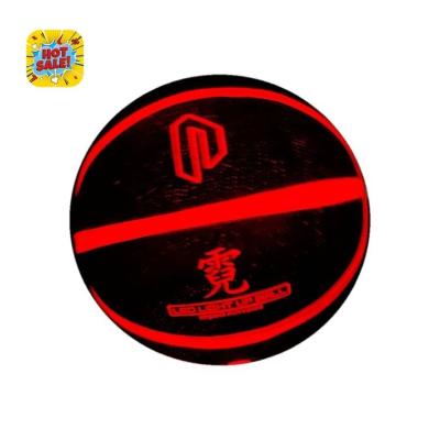 China Basketball playing dark night luminous rubber basketball for sale