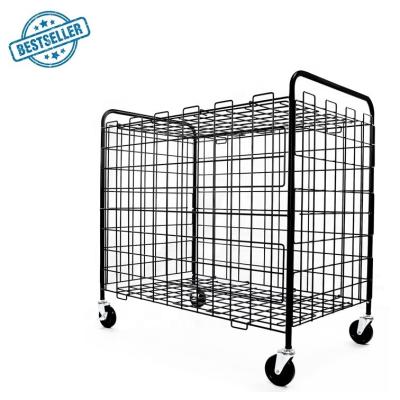 China Professional High Quality Outdoor Storage OEM Wire Mesh Container For Soccer Club Ball Storage Cart Training for sale