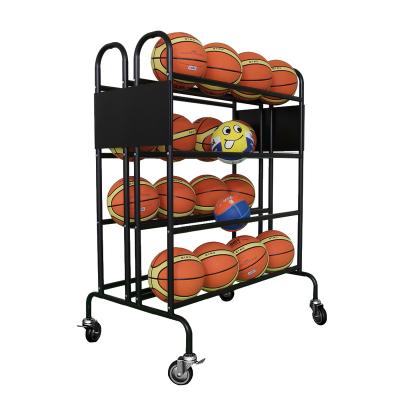 China Sports Basketball Storage Ball Cart Rack With Caster Wheels for sale