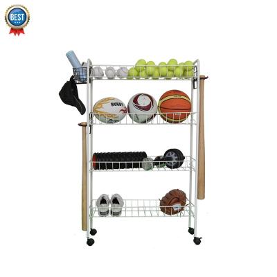 China Durable Metal Earphone Rack Basketball Cart For Garage for sale