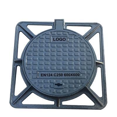 China Carports GUESS Ductile Round Or Square Iron Manhole Cover For Sewage Pipeline for sale