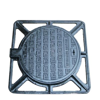 China Carports GUESS Hot Selling Cast Iron Sewer Cover Customized Round Cast Iron Manhole Cover With Frame for sale