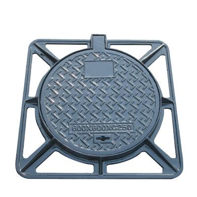 China Carports GUESS 700 Round Square Iron Manhole Cover Rainwater Sewage Malleable Manhole Cover Can Be Customized for sale