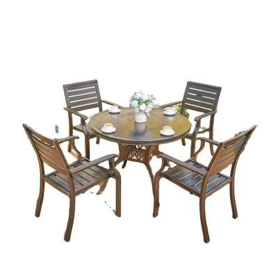 China Modern multiple styles hot sales outdoor furniture round table and chairs with aluminum frame patio garden sets for sale