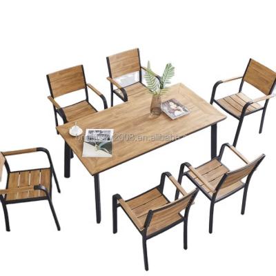 China Modern Modern Outdoor Furniture Patio Garden Sets Multiple Styles Hot Sales Table And Chairs With Plastic Wood for sale