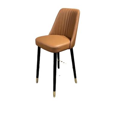 China Modern BC700 Wood Frame Leather Seat Metal Bar Stools High-Back Chair for sale