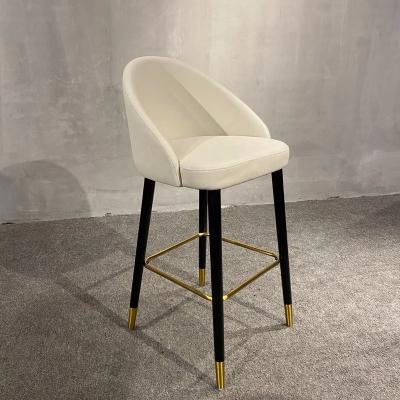 China BS1228 Modern White Color Genuine Micro Fiber Leather Comfortable Bar Chairs Stools for sale