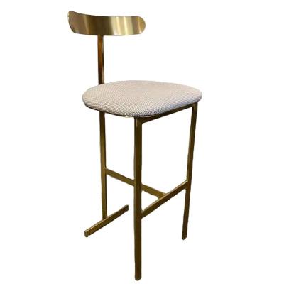 China Wood Frame Modern Leather Velvet Metal Stainless Steel Bar Stools Fabric Covered Chair for sale