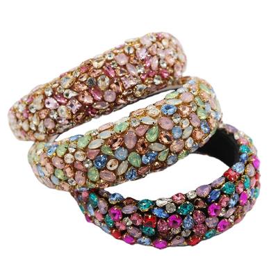 China Hot Sale Luxury Sparkly Padded Headband Women Full Crystal Chunky Rhinestone Headbands 2022 Free Samples Soft New for sale