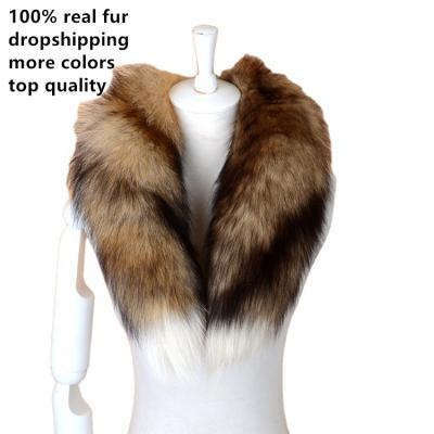 China 100% Real Fox Latest Sale Fox Tail Fox Patterns Hot Fashion Custom Made American European Long Scarf Real Raccoon Fur Scarf for sale