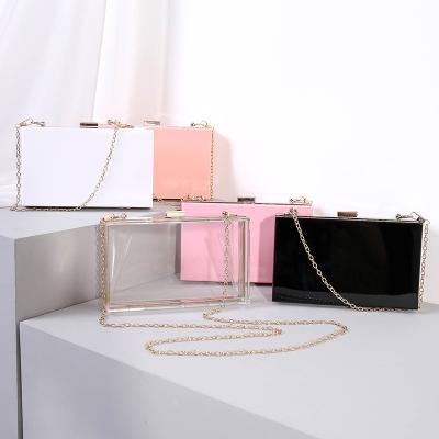 China Fashion Evening Party Fashion Purses and Handbags Clutch Bag Clear Acrylic Transparent Handbags for Women for sale