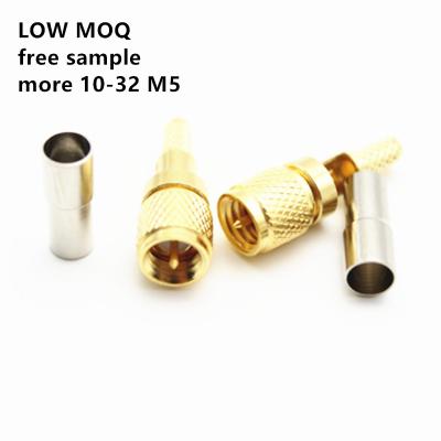 China Free Samples RF LOW MOQ 10-32 RF Coaxial Cable Straight 10/32 Jack M5 Microdot PCB Female Connector for sale