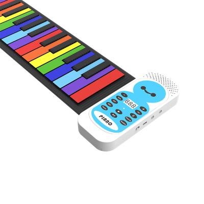 China 49 Key Electronic Portable Flexible Roll Up Piano Folding Silicone Keyboard Electronic Children Early Learning Music Toy for sale