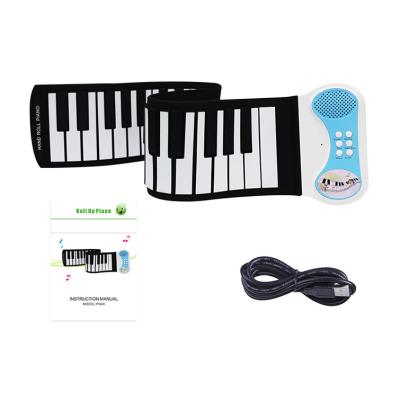 China Portable Digital Kids Rubber Band 49 Keys Flexible Roll Up Piano Silicone Rubber Electronic Piano Of Programmable Piano Keyboard for sale