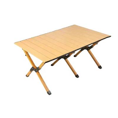 China Beech Wood Camping Table Picnic Egg Roll Easy-Carry Ultralight Portable Folding Outdoor Folding Wooden Table for sale