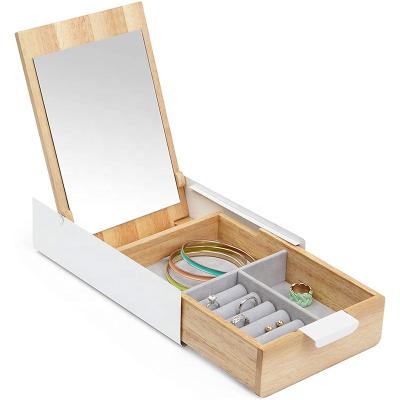 China Small Eco-friendly Travel Jewelry Box Organizer, Portable Travel Jewelry Case For Women Storage Earring, Ring, Necklace for sale