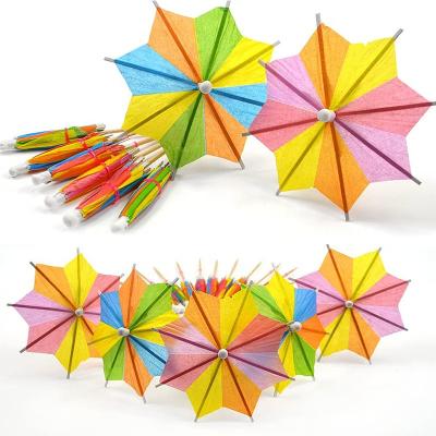 China 50 PCS Disposable Colorful Paper Umbrellas, Cocktail Parasol Picks, Cupcake Toppers Picks for sale